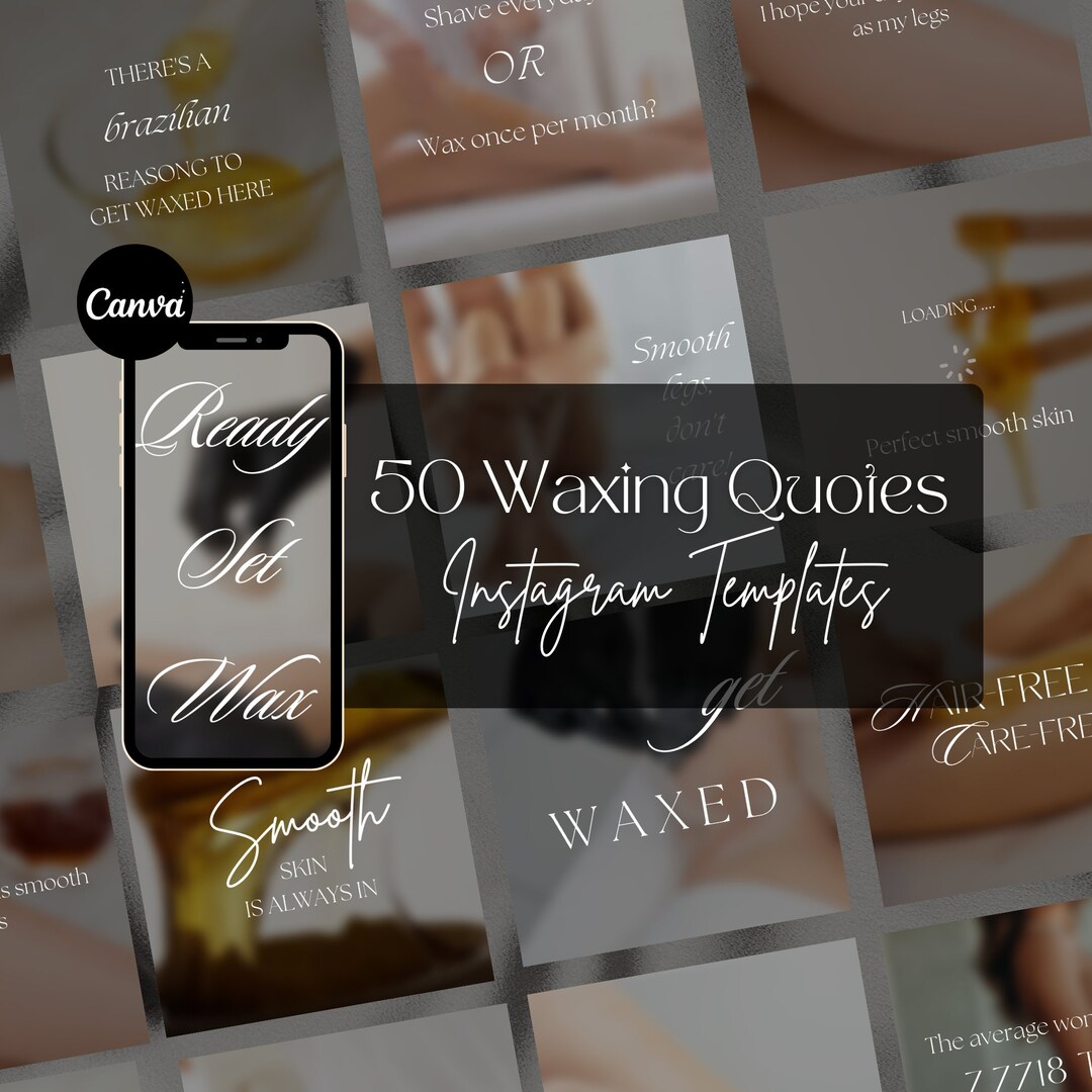 50 Waxing Quotes Instagram Templates Hair Removal Instagram Etsy