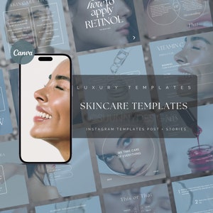 Blue Skincare Instagram Templates | Esthetician Instagram Template | Dermatologist Templates | Skincare Social Media |  Skincare post | Acne