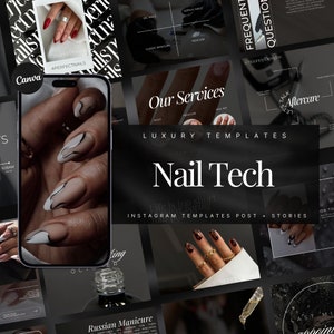 Nail Tech Instagram Templates | Nail Artist Instagram Post | Nail Technician Social Media Posts | Gel Nails Templates | Manicurist posts