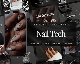 Nail Tech Instagram Templates | Nail Artist Instagram Post | Nail Technician Social Media Posts | Gel Nails Templates | Manicurist posts