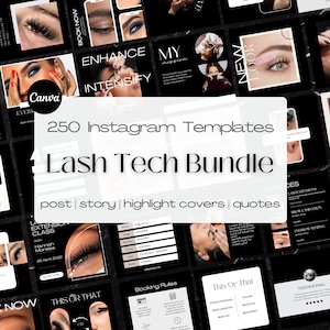 250 Lash Tech Instagram Template | Lash Tech Post | Lash Tech Instagram Post | Lash Extension Templates | Lash Technician Social Media Post