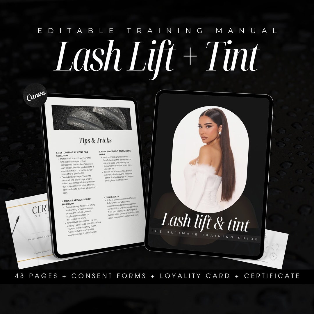 Lash Lift Training Editable Guide | Lash Lift and Tint Training Manual ...