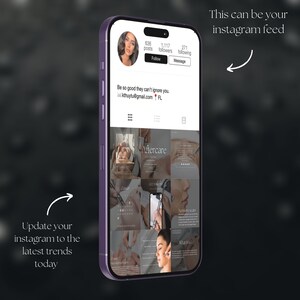 May include: A screenshot of an Instagram profile for a beauty business. The profile has 636 posts, 1,117 followers, and 271 following. The profile picture is a woman with dark hair and makeup. The bio says "Be so good they can't ignore you. kthuytu@gmail.com FL". The profile has a grid of nine photos, each with a different image related to beauty treatments. The photos include close-ups of skin, tools, and people receiving treatments. The text on the photos includes "Aftercare", "Get the Glow", "No more scars", and "What is it?"
