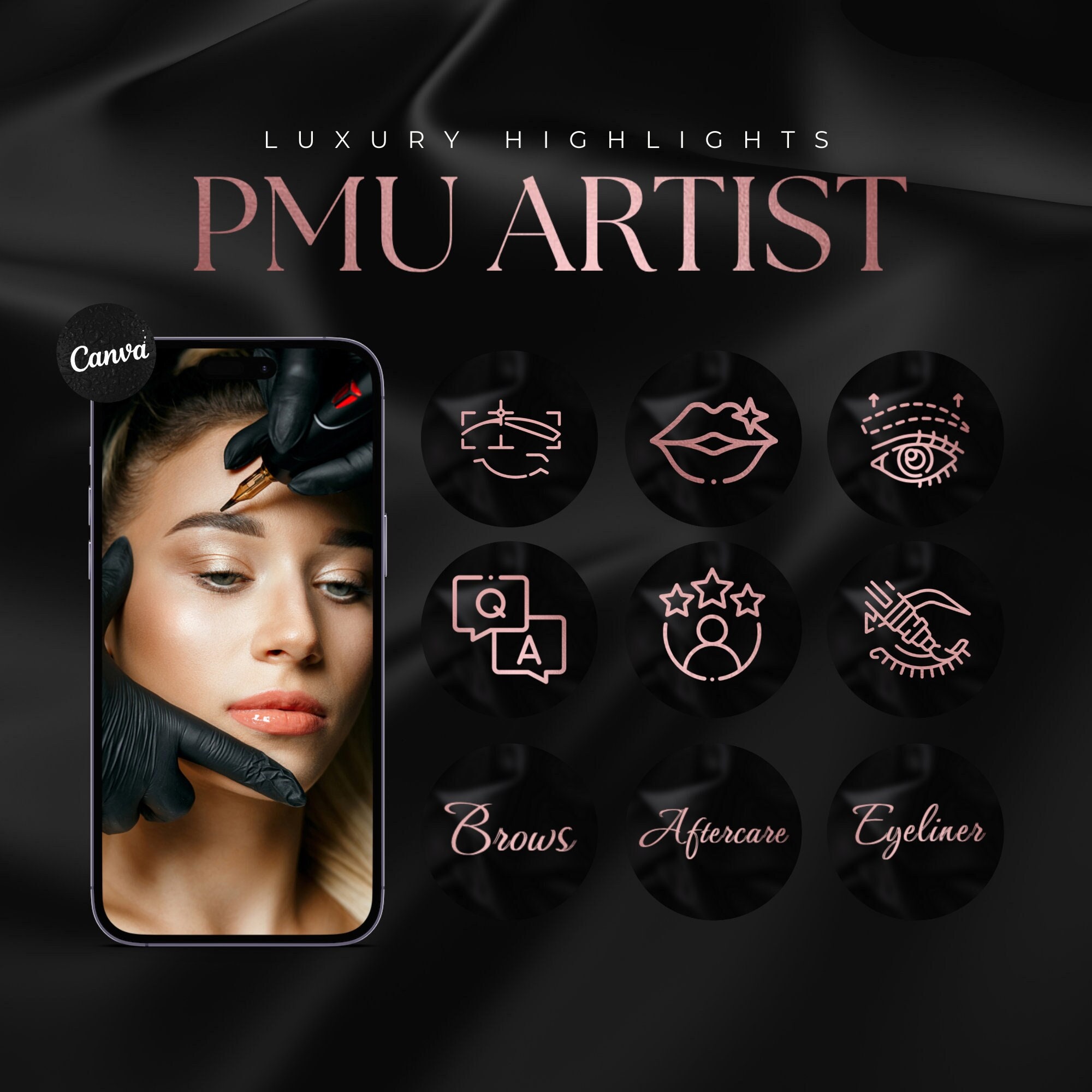 Microblading Instagram Highlight Icons PMU Instagram Highlight Covers