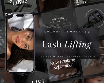 Lash Lift Instagram-sjabloon | Wimperpermanent | Lash Tech Instagram-bericht | Sjablonen voor het lamineren van wimpers | Lash Tech-post op sociale media