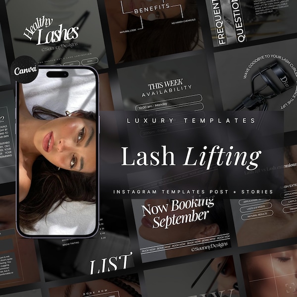 Lash Lift Instagram Template | Lash Perm | Lash Tech Instagram Post | Lash Lamination Templates | Lash Tech Social Media Post