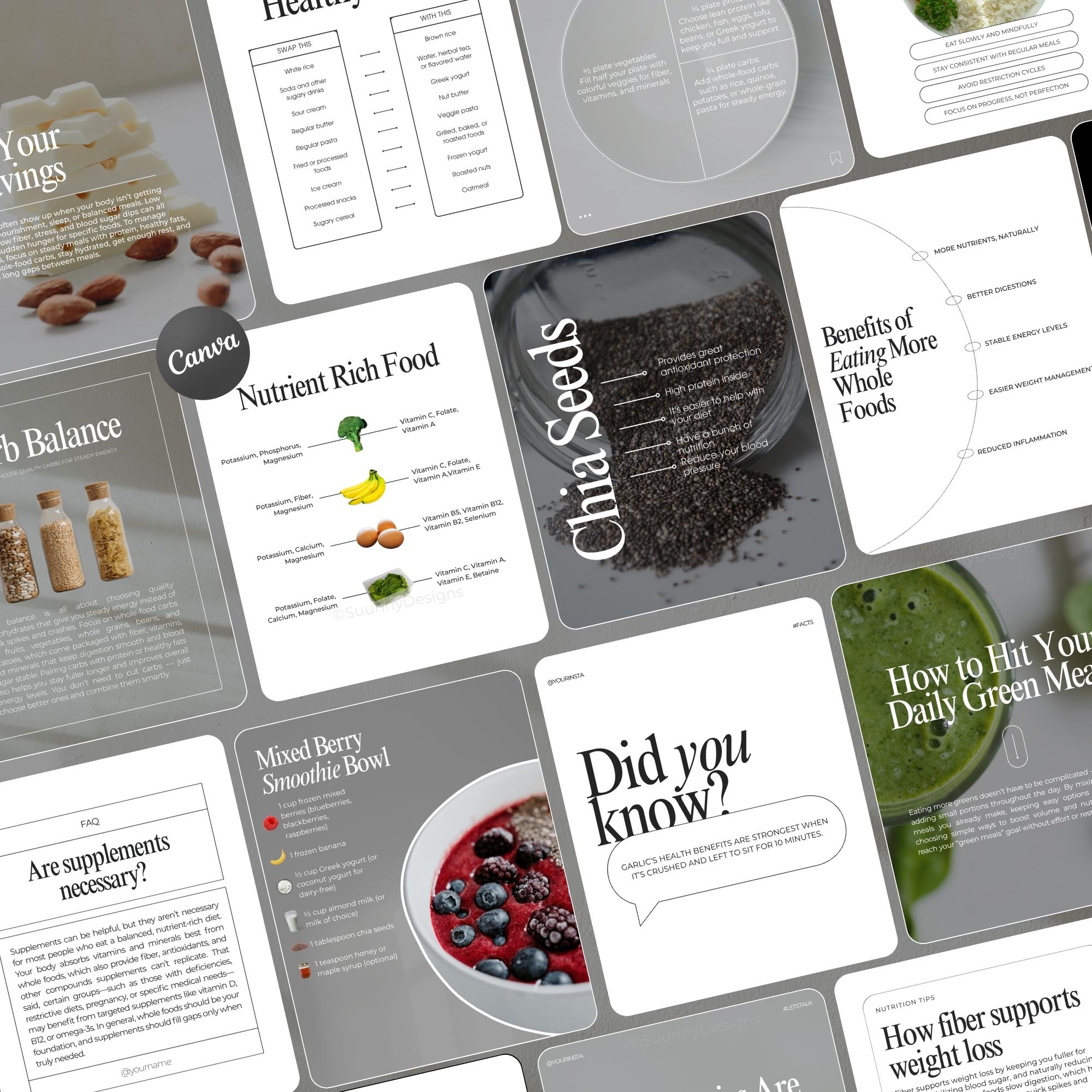 Nutrition Coach Instagram Templates | Health Coach Instagram Templates ...