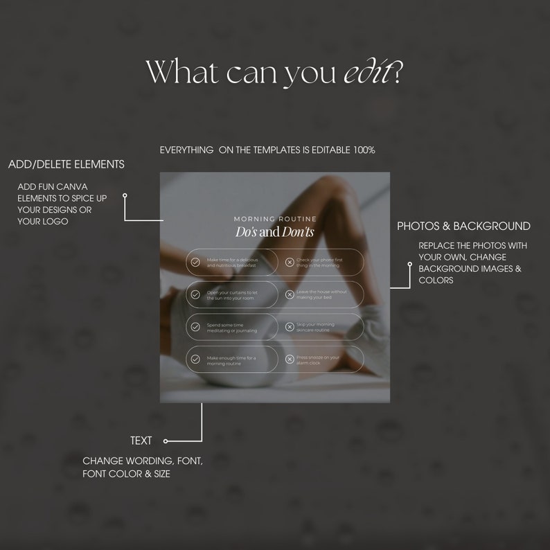 Puede incluir: Un gr&aacute;fico con fondo blanco y texto negro que describe una rutina matutina con una lista de cosas que hacer y que no hacer. El gr&aacute;fico incluye una foto de una persona estir&aacute;ndose. El texto incluye "Rutina matutina Qu&eacute; hacer y qu&eacute; no hacer".