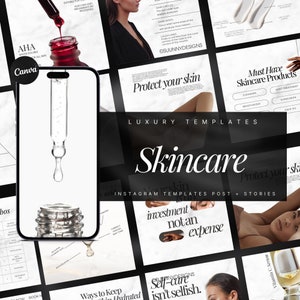 Skincare Instagram Templates | Esthetician Instagram Template | Dermatologist Templates | Skincare Social Media | Skincare posts | Acne