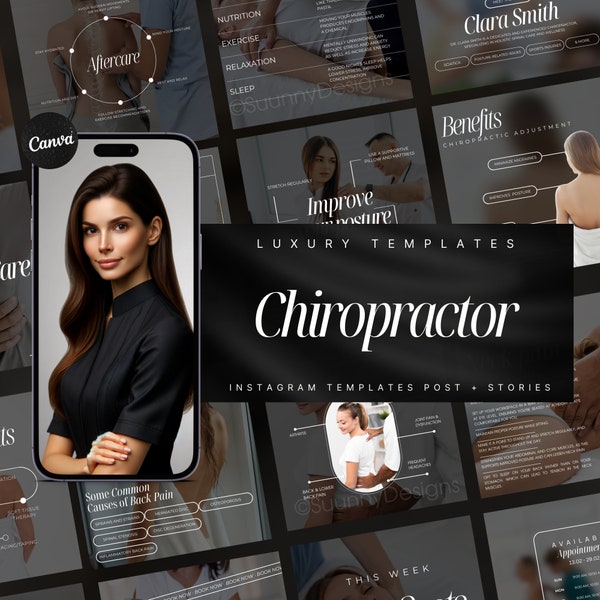 Chiropractor Instagram Template |  Chiropractor Doctor Social Media Posts | Chiropractor Clinic Instagram Template | Chiropractice Posts