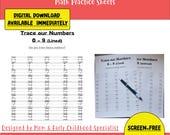 Number Tracing Printable. 0–9 Worksheet. Lined & Unlined. Printable Worksheets PDF. Math Practice Sheets