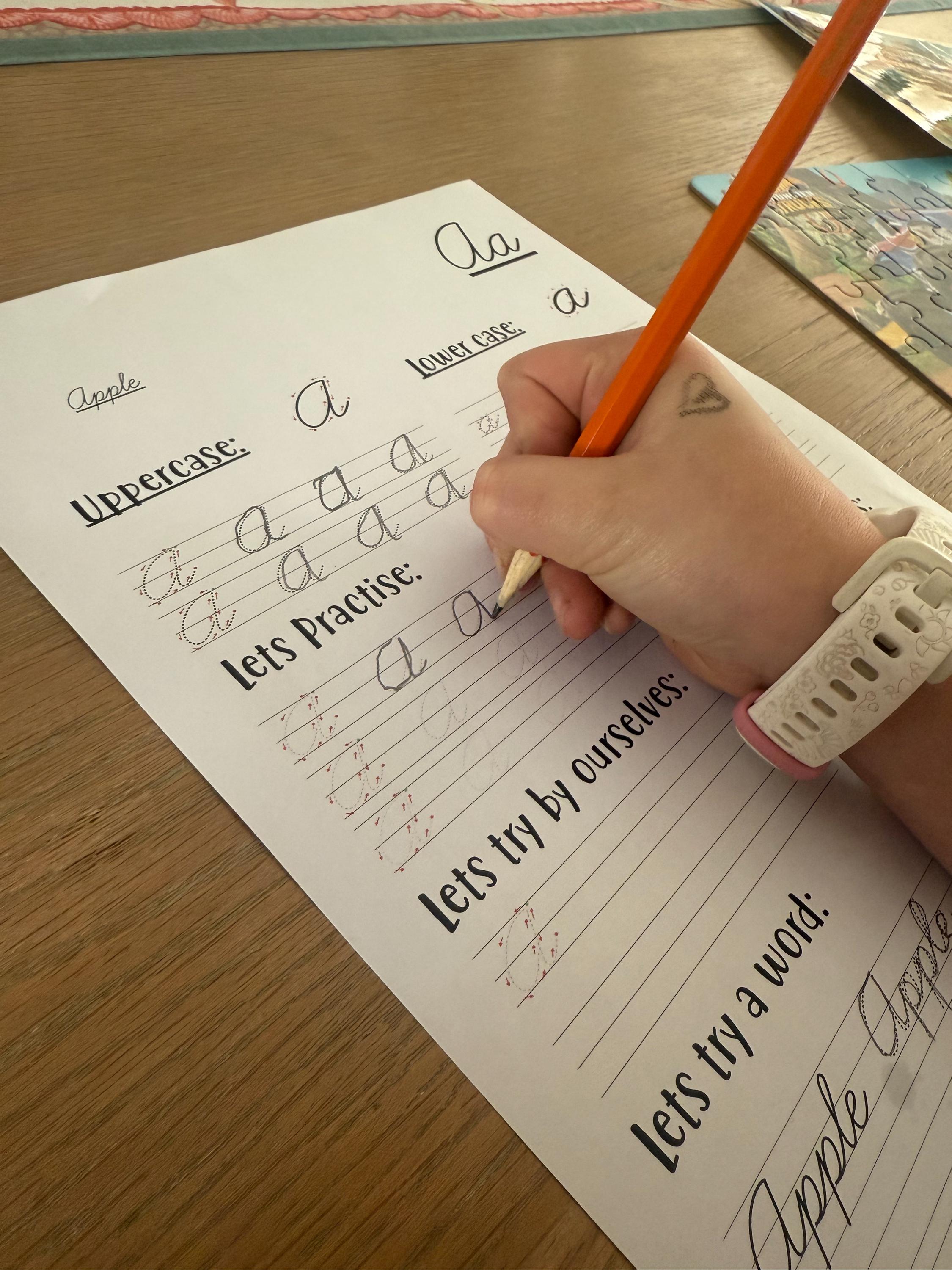 Cursive Handwriting Practice Workbook: Letter Formation (printable PDF ...