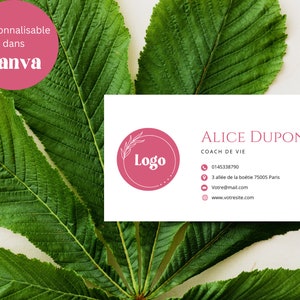 Customizable business card in Canva, double-sided business card template, editable template, DIY minimalist business card
