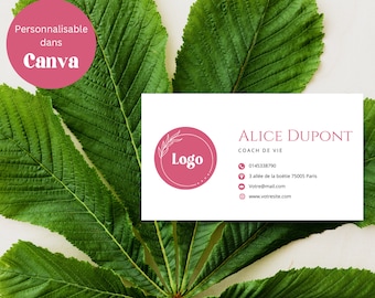 Customizable business card in Canva, double-sided business card template, editable template, DIY minimalist business card