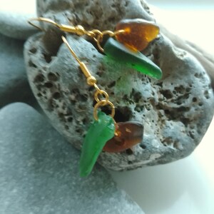 Sea Glass Earrings, Sea Glass Jewellery, Beach Treasure, Minimalistic