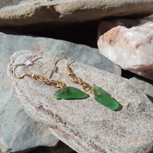 Sea Glass Earrings, Sea Glass Jewellery, Beach Treasure, Minimalistic