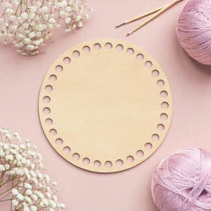20cm Crochet Foundation | Round Plywood Base | Eco-Friendly Basket Base | Wooden Craft Circle | Laser-Cut Wooden Base |200mm Wood Foundation