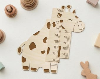 Giraffen-Messlatte aus Holz für Kinder – 150 cm Wandmesslatte, Kinderzimmerdekoration, langlebiger Messstab aus Sperrholz, Geschenkidee