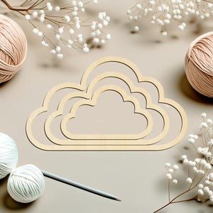 CLOUD Macrame Base |  3pcs Wooden Macrame Rings | DIY Macrame | Flywood Crafts | Natural Wood Macrame Hoops | Macrame Dream Catcher Hoop