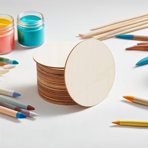 Houten multiplex cirkels | 50st cirkel | Berken multiplex | Ornamenten voor decoupage | Gladde randen | Cirkel 10cm | Creatief spel voor kinderen