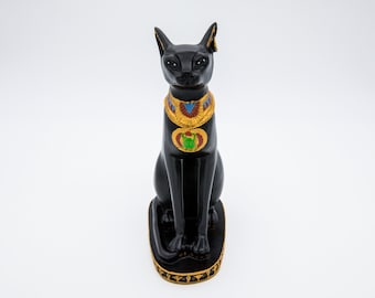 Ancient Egypt Kitty, Egyptian Bastet Sculpture, Black Cat Goddess Statue, cat statue, statue, shipping from Germany