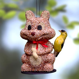 Chipmunk Hanging Wild Bird Seed Feeder (Bird Lover Gift)