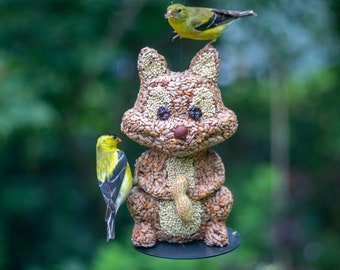 Chipmunk Hanging Wild Bird Seed Feeder (Bird Lover Gift)
