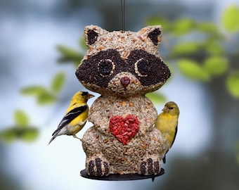 Handmade Racoon Bird Seed Feeder: Edible Bird Lover Gift