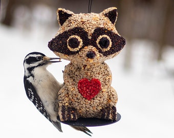 Racoon Hanging Wild Bird Seed Feeder (Anniversary / Birthday Gift)