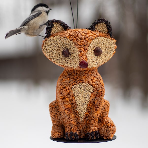 Fox Hanging Wild Bird Seed Feeder (Bird Lover Gift)