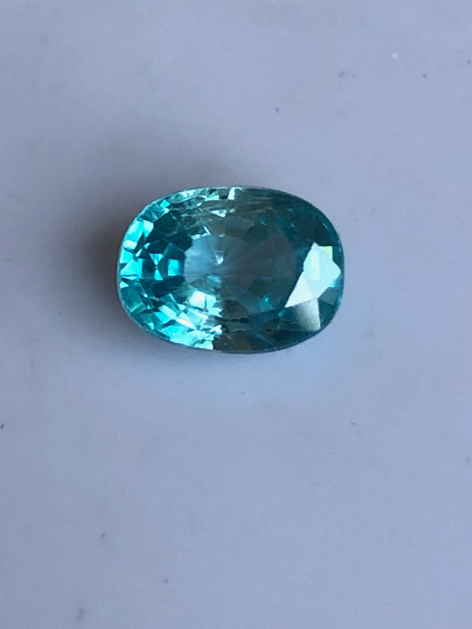 Beautiful Natural Faceted Vibrant Bright Blue Zircon, 3.85 Beautiful Natural Faceted Vibrant Bright Blue Zircon, 3.85