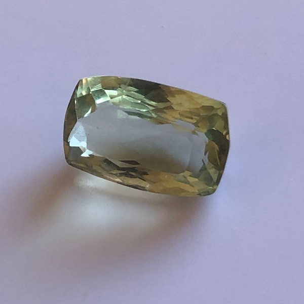 Prasiolite 7.07 carats, Beautiful cut Light Green Amethyst, Natural, Octagon/Cushion Faceted, Loose Gemstones, 14.53x9.40x7.13 mm