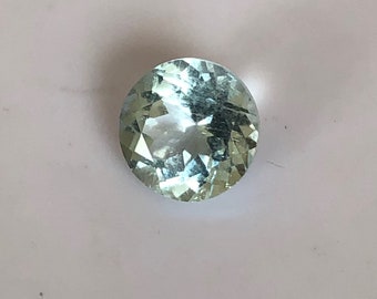 Beautiful Sky blue Aquamarine 1.34 carats from India, round faceted, untreated, 7 x 7 mm, for jewelry making, loose Aquamarine, blue stone