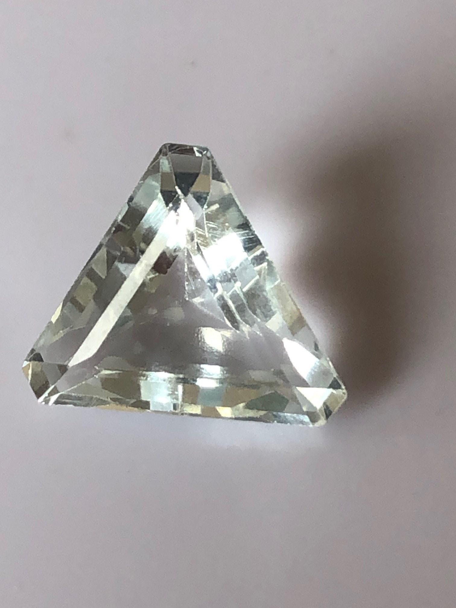 Stunning white/colorless Aquamarine 3.75 carats, triangle cut, 11x11x6 mm, Loose  Gemstone, Aquamarine, white Aquamarine, white gemstone