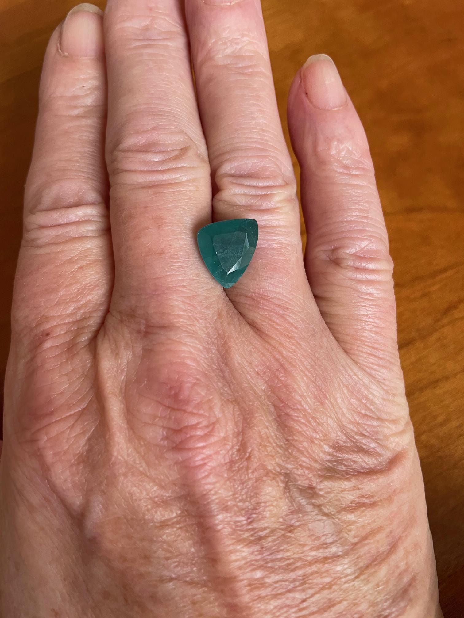 Rare Triangle Faceted Sea Green Grandidierite 13x11x6mm Weight 4.85 ...