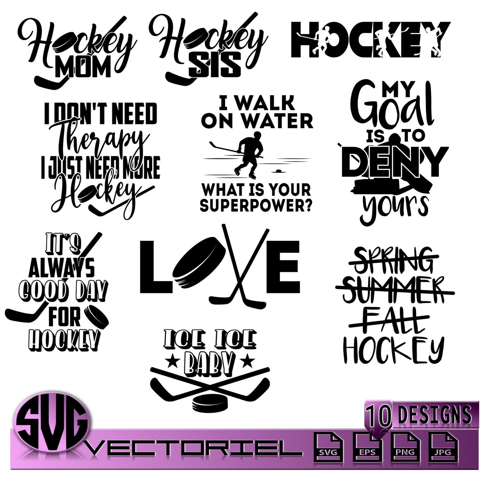 10 HOCKEY QUOTES Svg Hockey Mom Hockey Sister Svg Ice Etsy