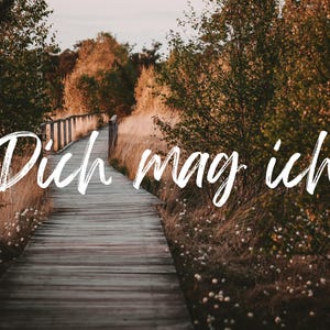 Postkarte A6 – Dich mag ich – Wollgrasblüte Pietzmoor, Naturmotiv, Grußkarte, liebevolle Botschaft, Geschenkidee