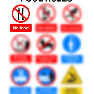 Swimming Pool Rules Sign | Digital Download | Fully Printable A4