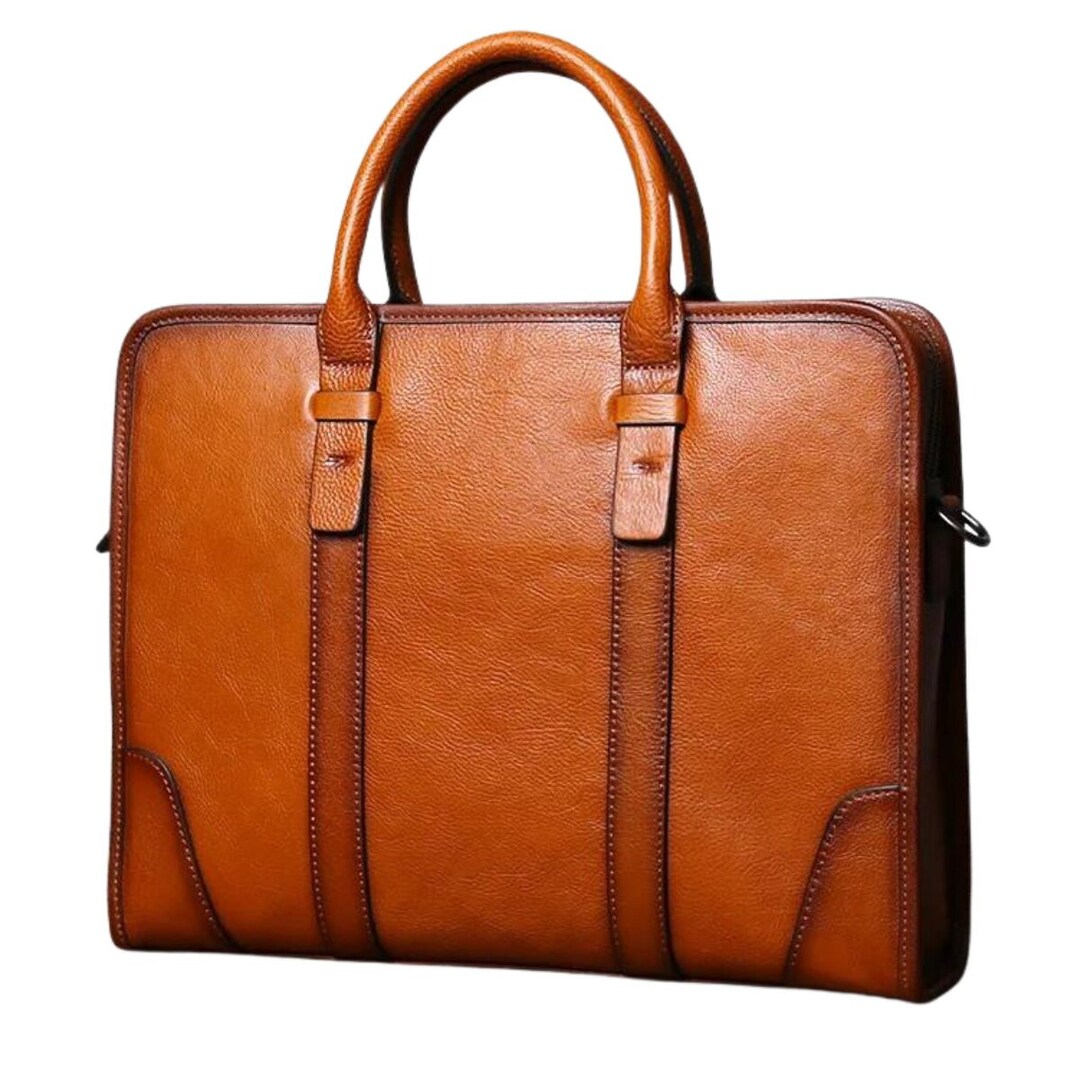 Men Briefcase Handmade Genuine Cowhide Leather Unique Style Etsy