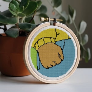 Arthur's Fist Meme, cross stitch pattern, digital download PDF