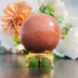 Red Goldstone Sphere: 56MM Healing Crystal Meditation Ball