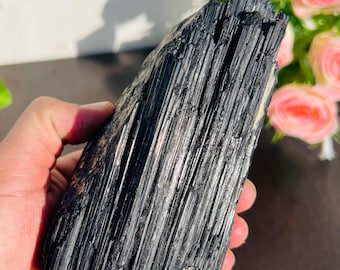 Black Tourmaline Rough Stone: Raw Crystal for Grounding & Protection (136MM, 989 Grams)