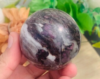 Pink Tourmaline Rubellite Sphere: Natural Healing Crystal (52MM)