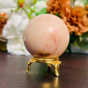 52MM Creamy Moonstone Crystal | Metaphysical Healing Power Stone Sphere Ball | Meditation