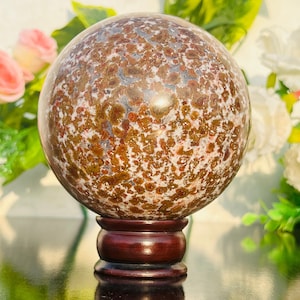 Beautiful 126MM High Quality Red Hornitos Poppy Jasper Sphere Ball | Metaphysical Stone | Handmade Sphere | Meditation Aura Healing Stone