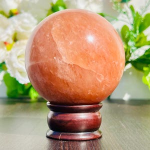 95MM Natural Orange Quartz Sphere: Uplifting Energy Crystal Ball