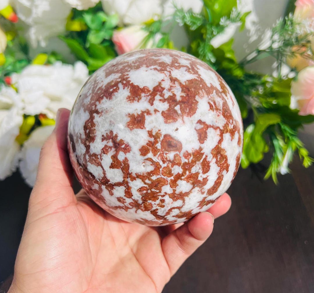 Poppy Sphere Red Hornitos Poppy Jasper Sphere: Handmade Metaphysical Healing Stone ...