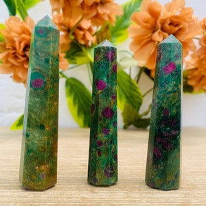 Unakite Crystal Obelisk Tower Point Set (3 Pcs)
