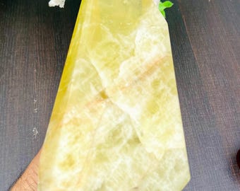 Ponta de Cristal de Quartzo Limão de 150 mm: Pedra para Meditação e Cura