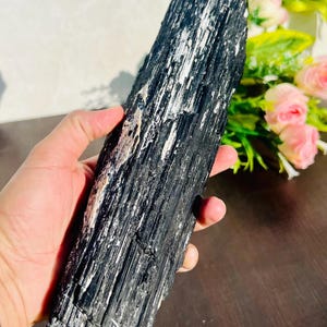 Black Tourmaline Rough Stone 165MM | Large Natural Raw Crystal for Grounding & Protection